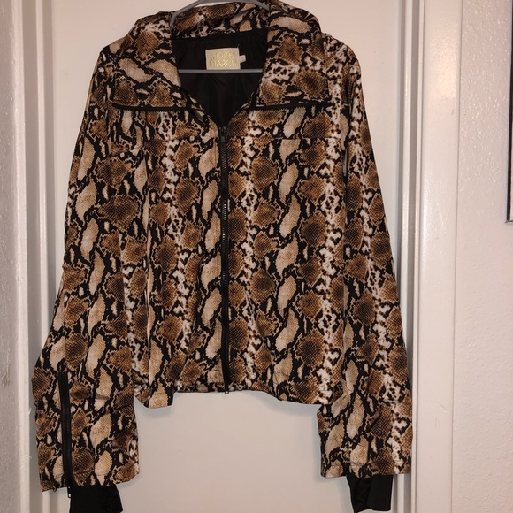 Judith March Jackets & Blazers - Judith March - Snakeprint Crop Windbreaker